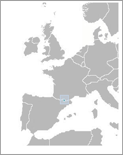 Map of Andorra in Europe